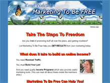 Tablet Screenshot of marketingtobefree.com